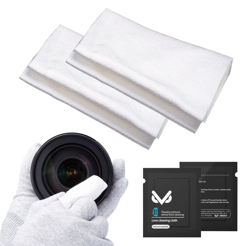 VSGO 20pcs Microfiber Camera Cleaning Cloths, Durable Double-Sided Lens Cloths, Vacuum Packed, Compatible with Camera Lenses, Glasses, Phones, iPads & LCD Screens - Image 1